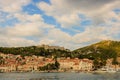 View of amazing destination for travel with beautiful stacked houses in Hvar, Croatia