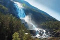 The amazing Langfossen waterfall in summer. Norway Royalty Free Stock Photo
