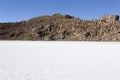 View of the amazing salt flat of Uyuni