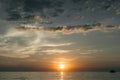 View of the amazing sky during sunset over sea. Thailand. Royalty Free Stock Photo