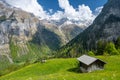 Amazing view on swiss alps in Murren Lauterbrunnen in Switzerland Royalty Free Stock Photo