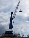 View from ambarli international harbor containers loading ships Royalty Free Stock Photo