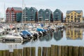 A view of Amble Marina, Amble, Northumberland, UK, from The Braid Royalty Free Stock Photo