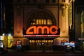 View of AMC Empire 25 theater on 42nd Street, in Manhattan, at night Royalty Free Stock Photo