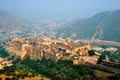 View of Amer Amber fort and Maota lake, Rajasthan, India Royalty Free Stock Photo