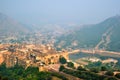 View of Amer Amber fort and Maota lake, Rajasthan, India Royalty Free Stock Photo