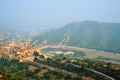 View of Amer Amber fort and Maota lake, Rajasthan, India Royalty Free Stock Photo
