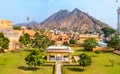 View of Amer Fort Garden. A major tourist attraction in Jaipur - Rajasthan, India Royalty Free Stock Photo