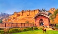 View of Amer Fort from its garden. A major tourist attraction in Jaipur - Rajasthan, India Royalty Free Stock Photo