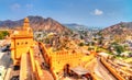 View of Amer Fort in Jaipur. A major tourist attraction in Rajasthan, India