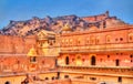 View of Amer and Jaigarh Forts in Jaipur - Rajasthan, India