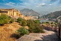 View of Amer (Amber) fort, Rajasthan, India Royalty Free Stock Photo