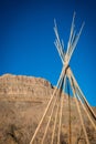 View of the american west with teepee in arizona Royalty Free Stock Photo
