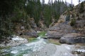 Gorge landscape with stream Ammer, alpine region in Germany