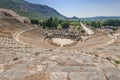 View of Amphitheater and marble road in Ephesus Royalty Free Stock Photo