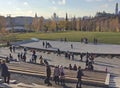 View from Amphitheater in Zaryadie park, Moscow Royalty Free Stock Photo