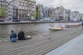 View On The Amstel River Amsterdam The Netherlands Royalty Free Stock Photo