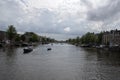 View On The Amstel River From The Blauwbrug Bridge At Amsterdam The Netherlands 20-8-2021