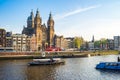 The view of Amsterdam city canal in Netherlands Royalty Free Stock Photo