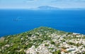 View of Anacapri from Mount Solaro, Island Capri, Gulf of Naples, Italy, Europe Royalty Free Stock Photo