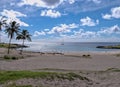 View of the Anakena Beach in Easter Island, Chile Royalty Free Stock Photo
