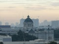 The view of the Ananta Samakhom Throne Hall and the Equestrian Hall, Bangkok, October 2020