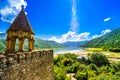 View on Ananuri Castle with Church on the bank of lake, Georgia