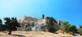 the view of the acropolis at lindos bay in rhodes greece Royalty Free Stock Photo