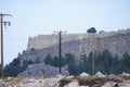 View of the ancient Acropolis of Lindos in August. Rhodes Island, Dodecanese, Greece Royalty Free Stock Photo