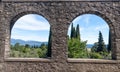 The view from the ancient arches on Lake Garda Royalty Free Stock Photo