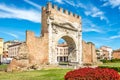 View at the Ancient building of Augustus Arch in Rimini - Italy Royalty Free Stock Photo