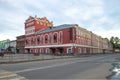 View of the ancient building of the drama theater. Vyshny Volochek