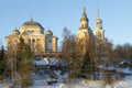 View of the ancient cathedral of Boris and Gleb and Borisoglebsky monastery. Torzhok