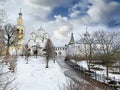 View of ancient churches of the Spaso-Prilutsky monastery in Vologda . Russia Royalty Free Stock Photo