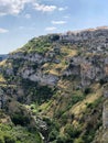 Matera and the canyon of the river Gravina, Italy Royalty Free Stock Photo