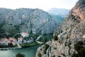 View taken from the historical tower in Omis, Croatia Royalty Free Stock Photo