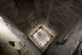 View of the ancient crypt inside Great step pyramid of Djoser, Saqqara. Cairo, Egypt. The tomb of the Pharaohs