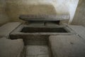 View of ancient crypt inside the second Great Pyramid of Giza. Cairo, Egypt. The tomb of the Pharaohs Royalty Free Stock Photo