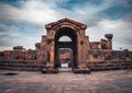 View of ancient doorway in Zvartnos temple in Armenia concept photo. Royalty Free Stock Photo