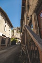 View of an ancient French village with the abbey of Siant Antoine Royalty Free Stock Photo