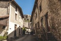 View of an ancient French village with the abbey of Siant Antoine Royalty Free Stock Photo