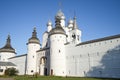View of the ancient gate church of the Resurrection of Christ. Rostov Kremlin. Russia