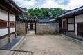 The view of the ancient gate or hall at Changdeokgung Palace in Seoul, South Korea