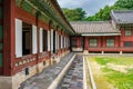 The view of the ancient gate or hall at Changdeokgung Palace in Seoul, South Korea Royalty Free Stock Photo