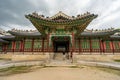 The view of the ancient gate or hall at Changdeokgung Palace in Seoul, South Korea Royalty Free Stock Photo