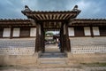 The view of the ancient gate or hall at Changdeokgung Palace in Seoul, South Korea Royalty Free Stock Photo