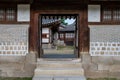 The view of the ancient gate or hall at Changdeokgung Palace in Seoul, South Korea Royalty Free Stock Photo