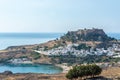 View of an ancient Greek acropolis of Lindos Royalty Free Stock Photo