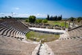 View of the ancient Greek amphitheater in Bergama Asklepion Archaeological Site. Royalty Free Stock Photo