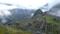 View of the ancient Inca City of Machu Picchu. The 15-th century Inca site.'Lost city of the Incas'.